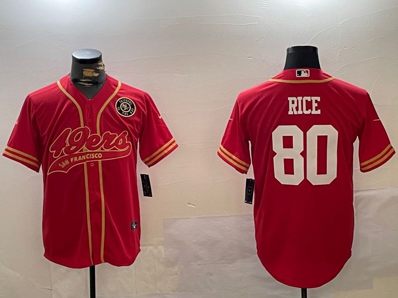 Men San Francisco 49ers #80 Rice Red Joint Name 2024 Nike Limited NFL Jersey style 12091->san francisco 49ers->NFL Jersey